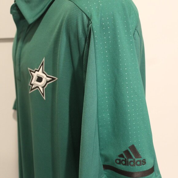 DALLAS STARS HOCKEY POLO SIZE XL GREEN ADIDAS - Picture 2 of 3